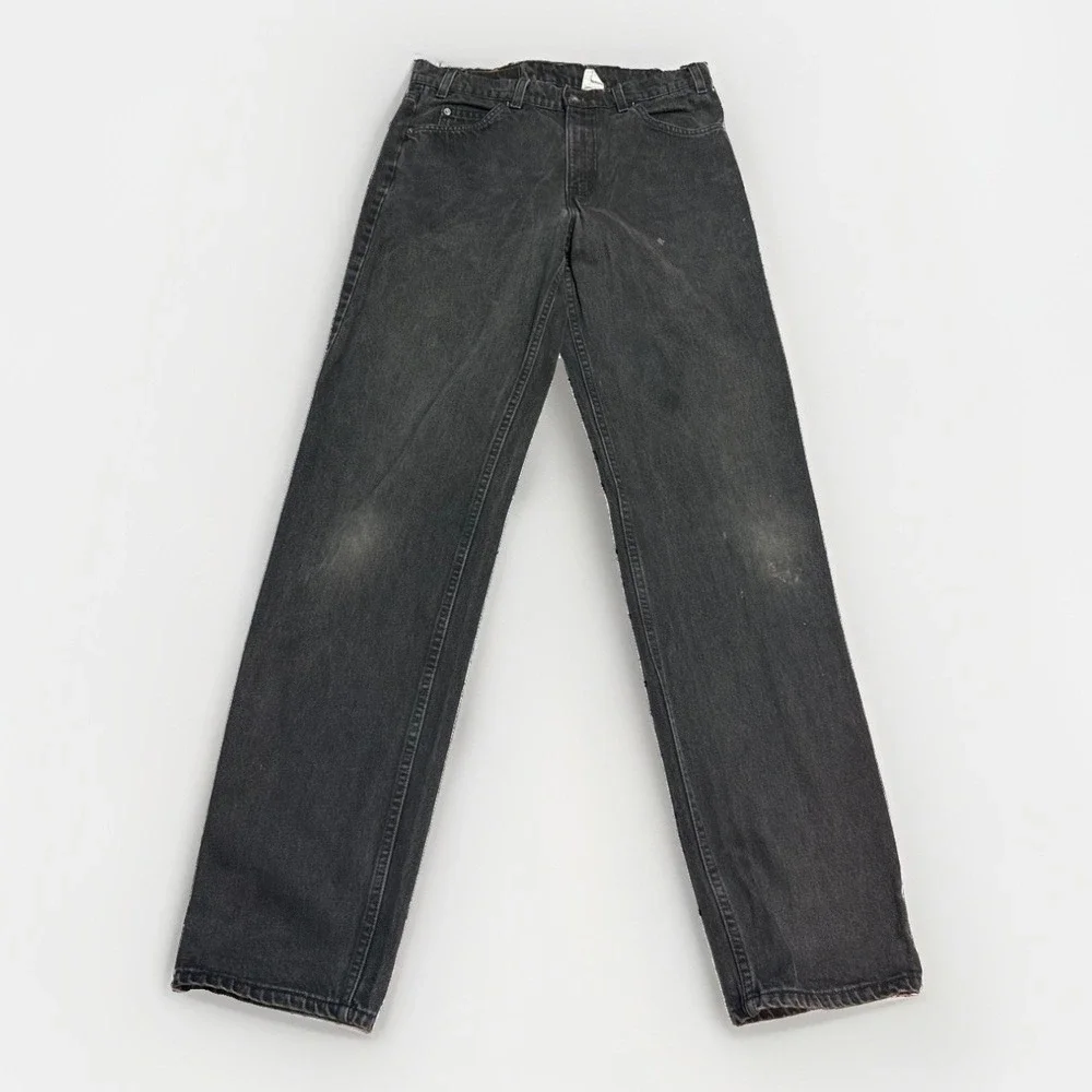 Levi 550 Jeans 34x36 Relaxed Fit Orange Tab Vintage Black Denim USA Made